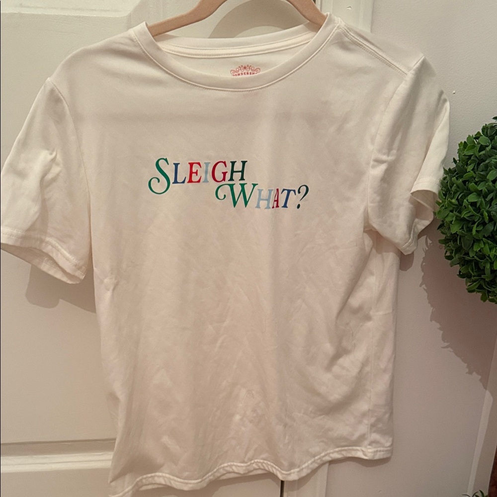 White Christmas Graphic baby Tee with Colorful Text